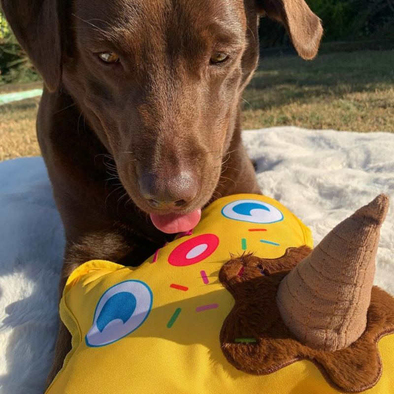 WufWuf Scoopy Boo Melting Ice Cream Squeaky Plush Toy, Large