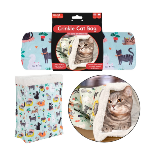 Smart Choice Interactive Crinkle Cat Bag Toy