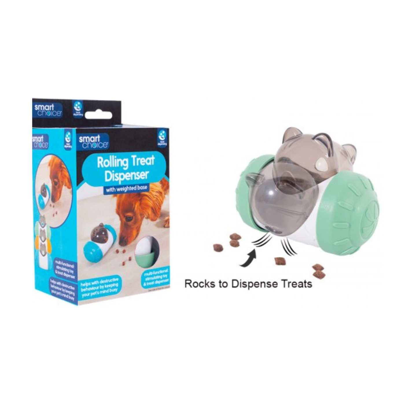 Smart Choice Rolling Treat Dispensing Dog Toy, Green