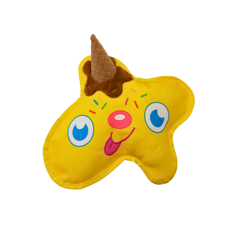 WufWuf Scoopy Boo Melting Ice Cream Squeaky Plush Toy, Small/Medium