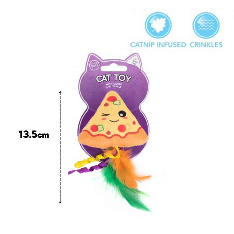 World of Pets Pizza-Shaped Catnip Cat Toys - 3 Pack