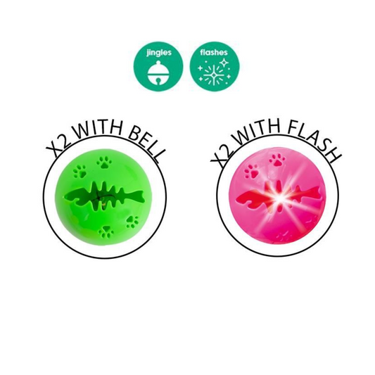 Smart Choice Flashing & Jingling Cat Balls – 4 Pack