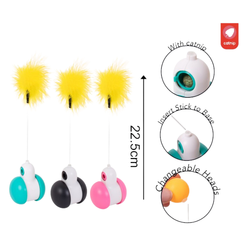 Smart Choice - Rolling Balance Feather Cat Toy x 3 Pack