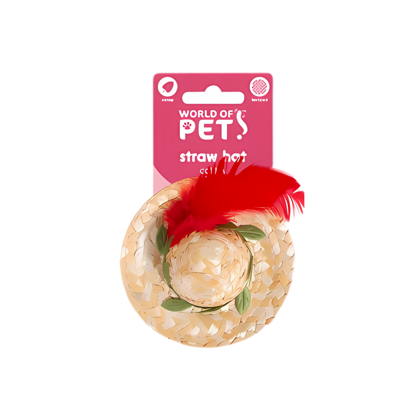 World of Pets Straw Hat Cat Toy with Catnip