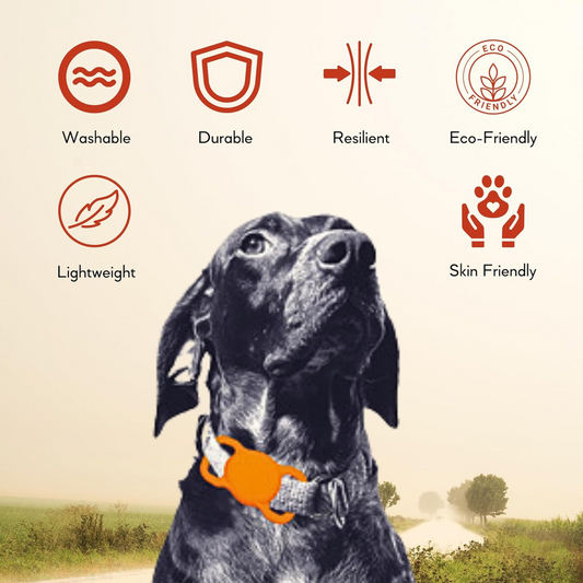 WufWuf Pet Silicone AirTag Holder for Cat and Dog Collars, Black