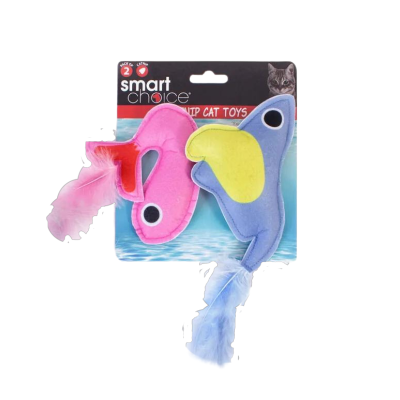 Smart Choice - Felt Catnip Cat Toys with Feathers - Assorted Styles x 6 Pack