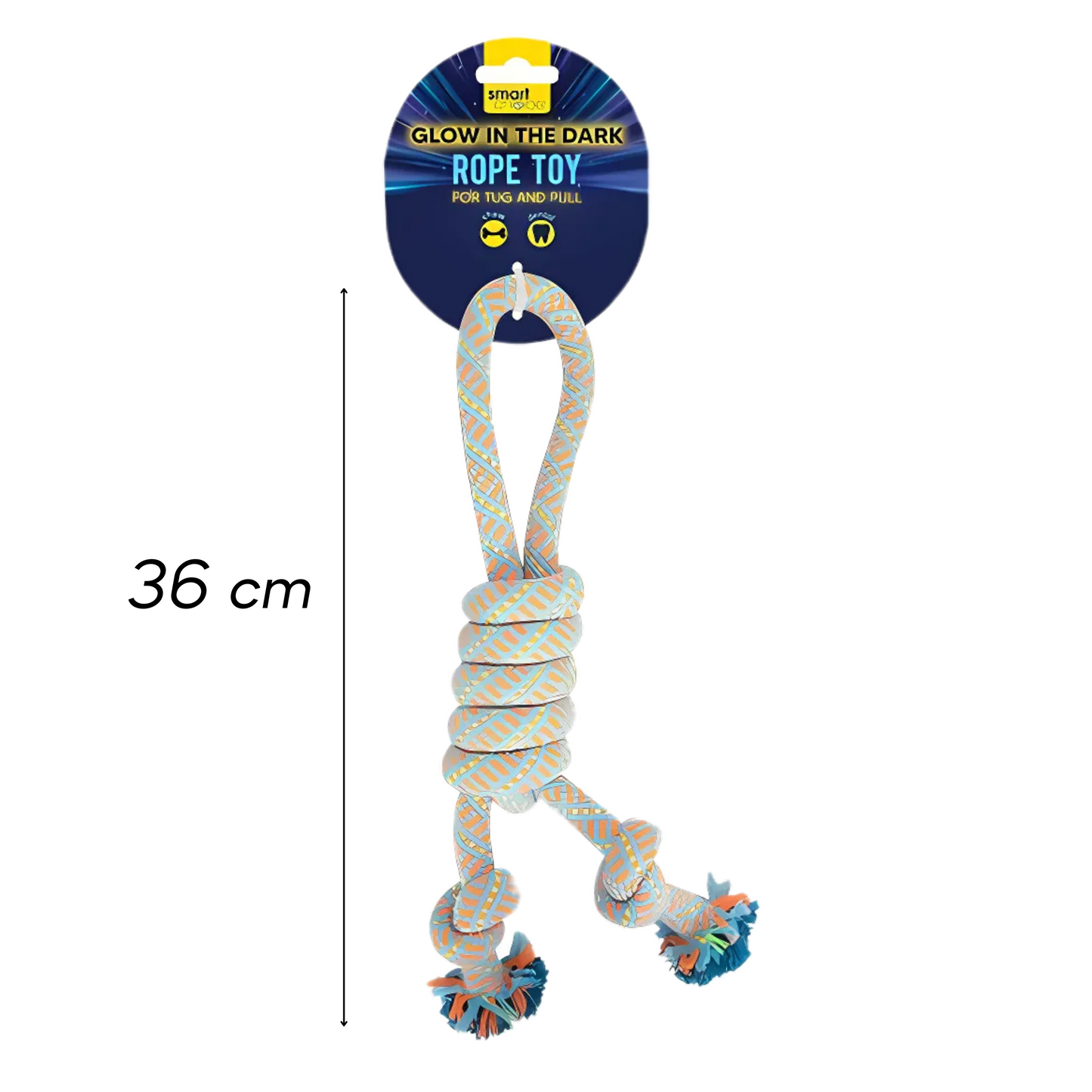 Smart Choice Glow in the Dark Double Knot Wrap Rope Dog Toy