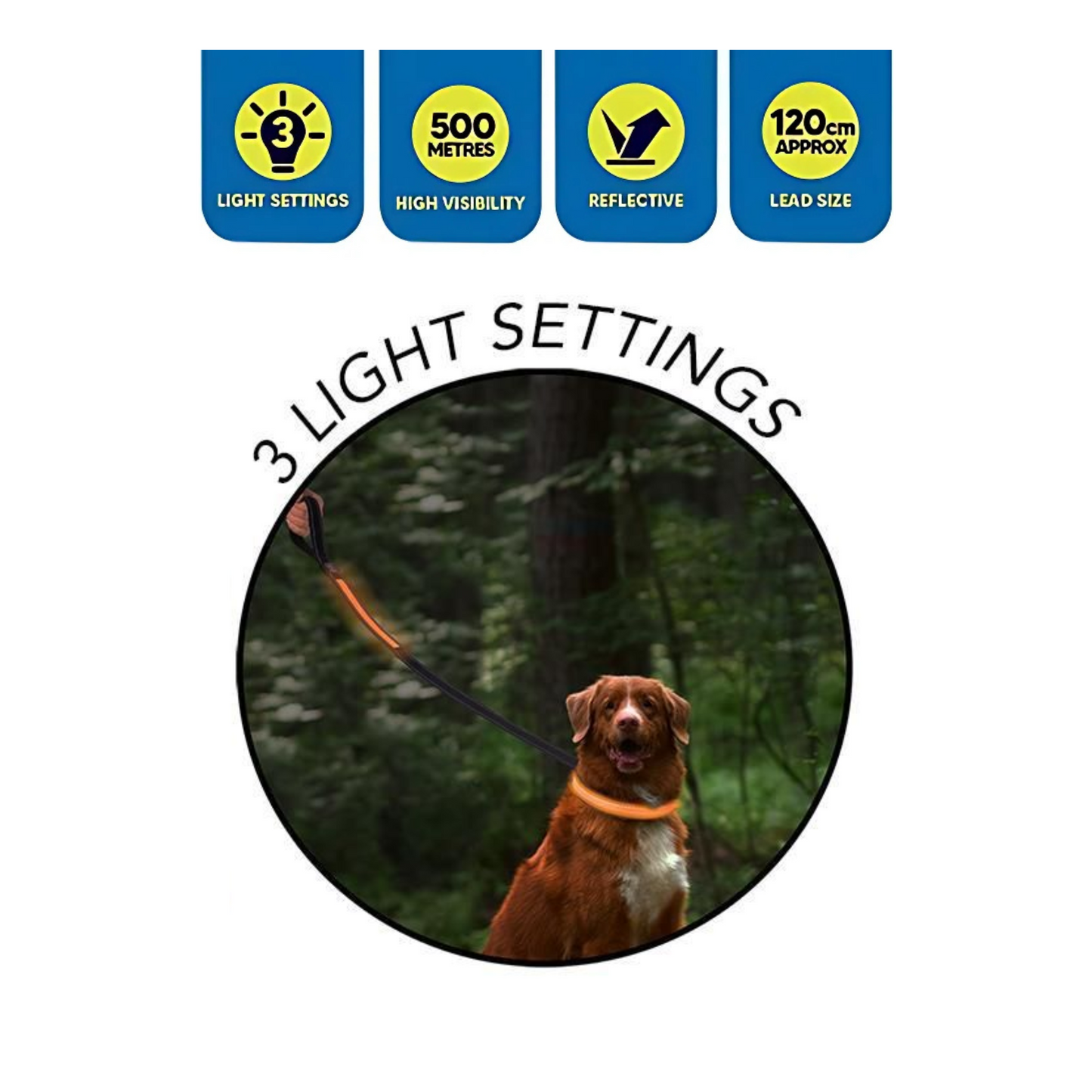 WufWuf Smart Choice LED Flashing Dog Lead 120cm
