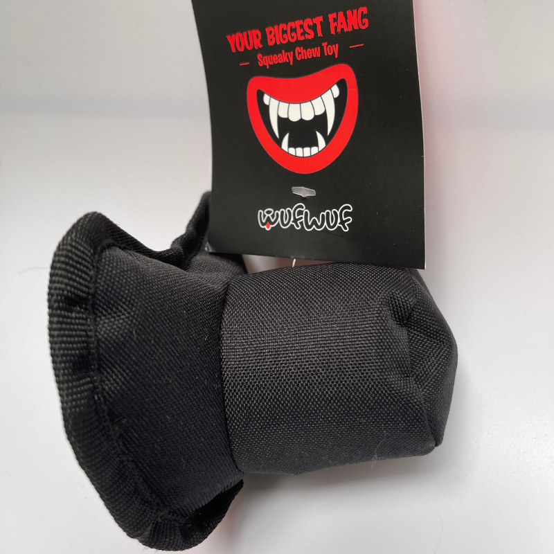 WufWuf Halloween Theme Vampire Fangs Plush Chew Toy