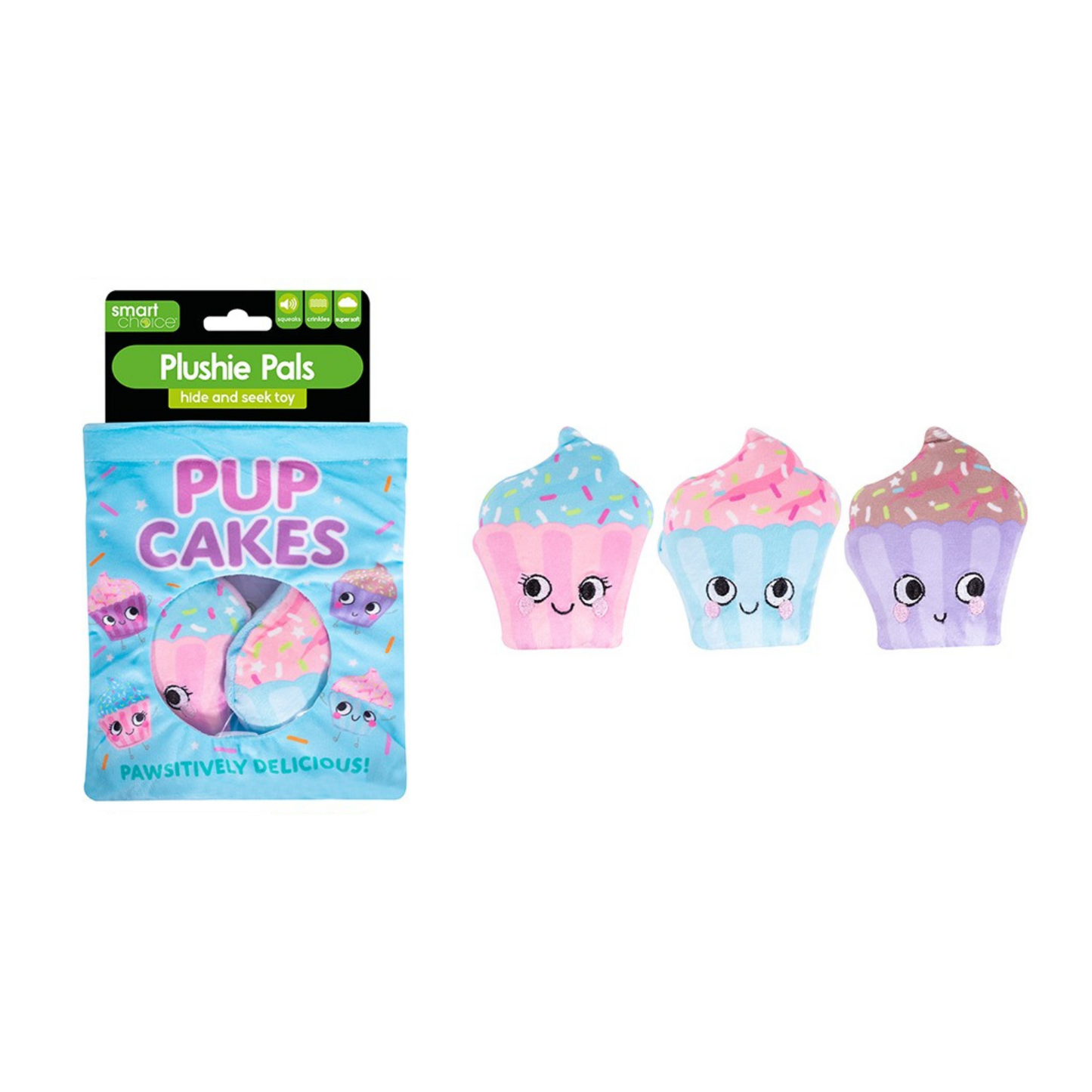 Smart Choice Plush Hide & Seek Cupcake Dog Toy