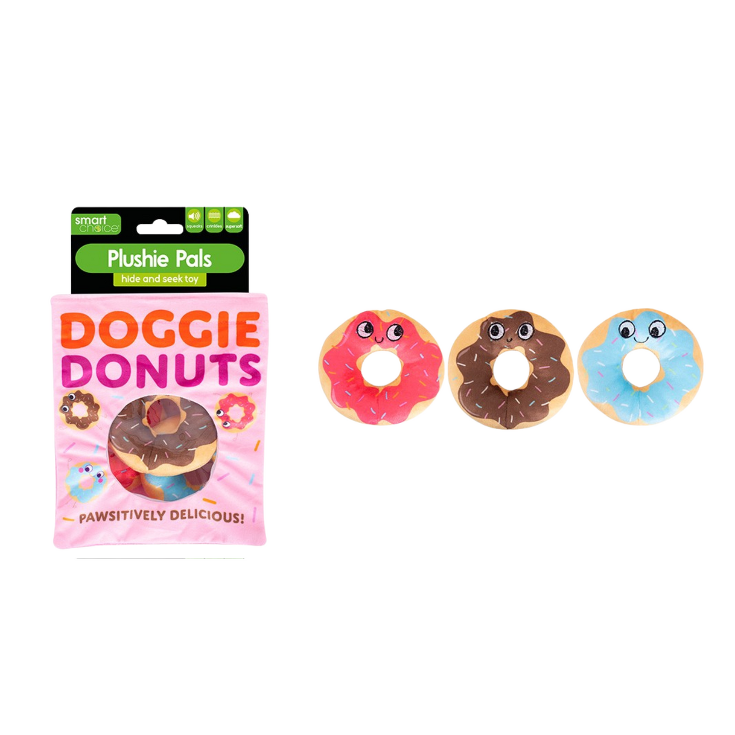 Smart Choice Plush Hide & Seek Donut Dog Toy