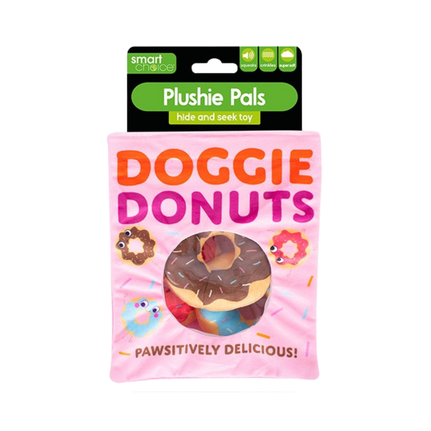 Smart Choice Plush Hide & Seek Donut Dog Toy