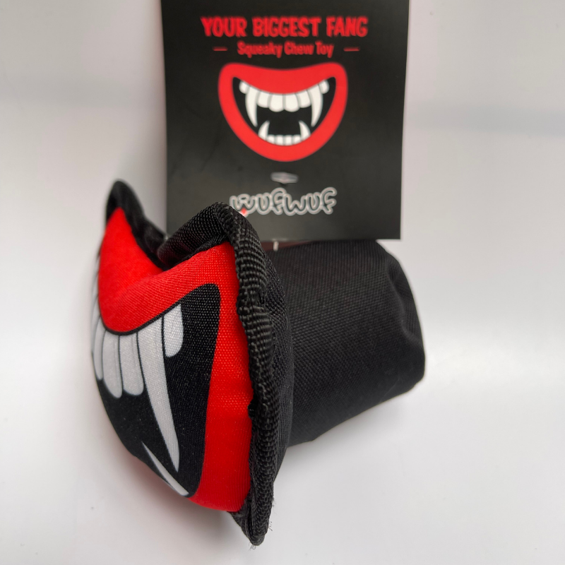 WufWuf Halloween Theme Vampire Fangs Plush Chew Toy