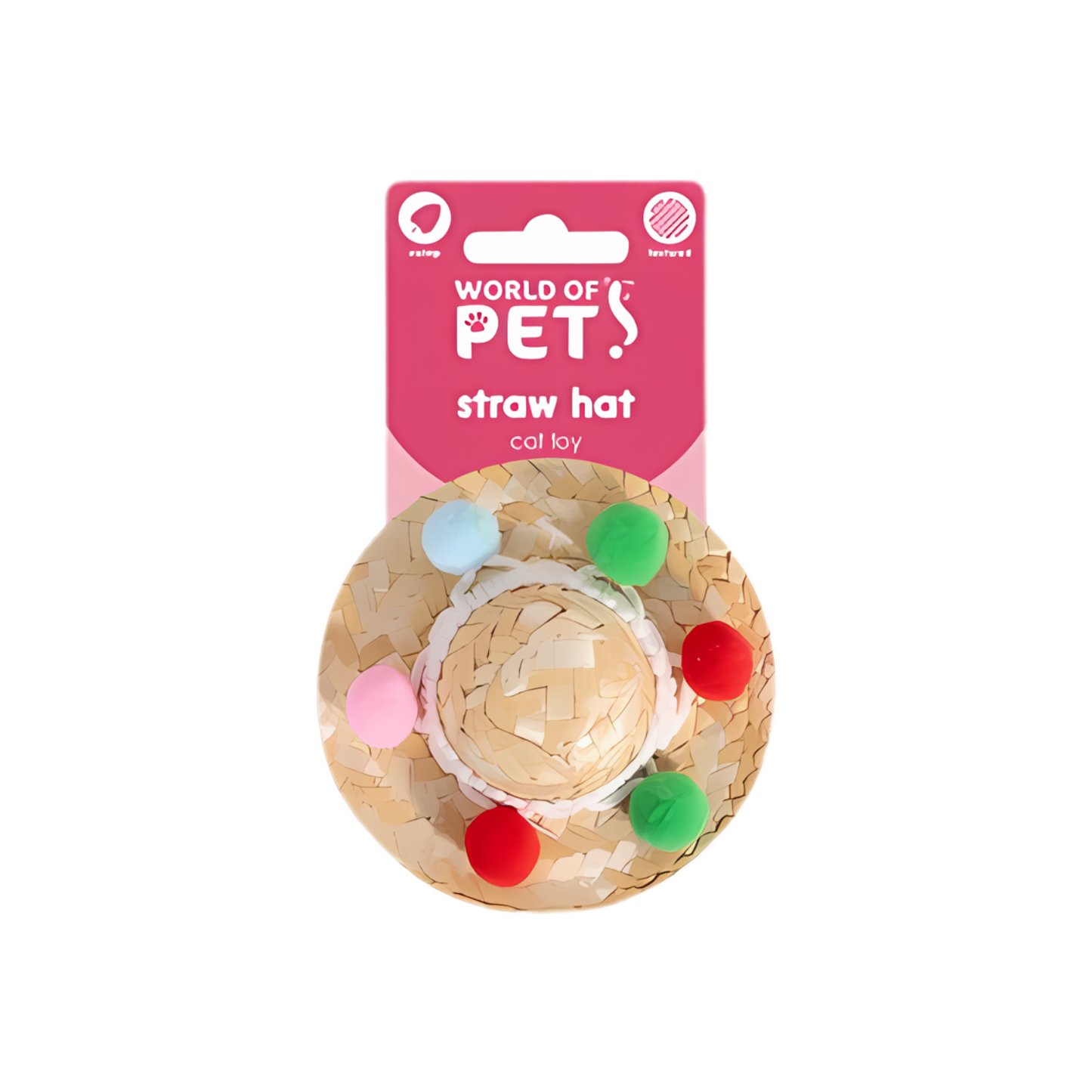 World of Pets Straw Hat Cat Toy with Catnip