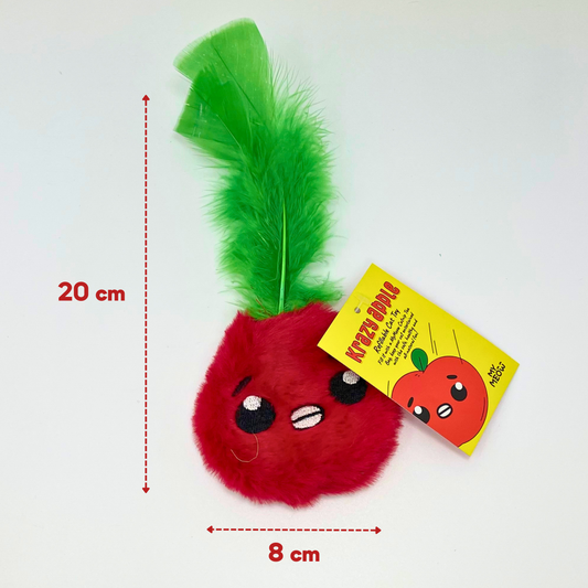 MyMeow Krazy Apple Refillable Cat Toy with 10 North American Natural Catnip Refill Bags