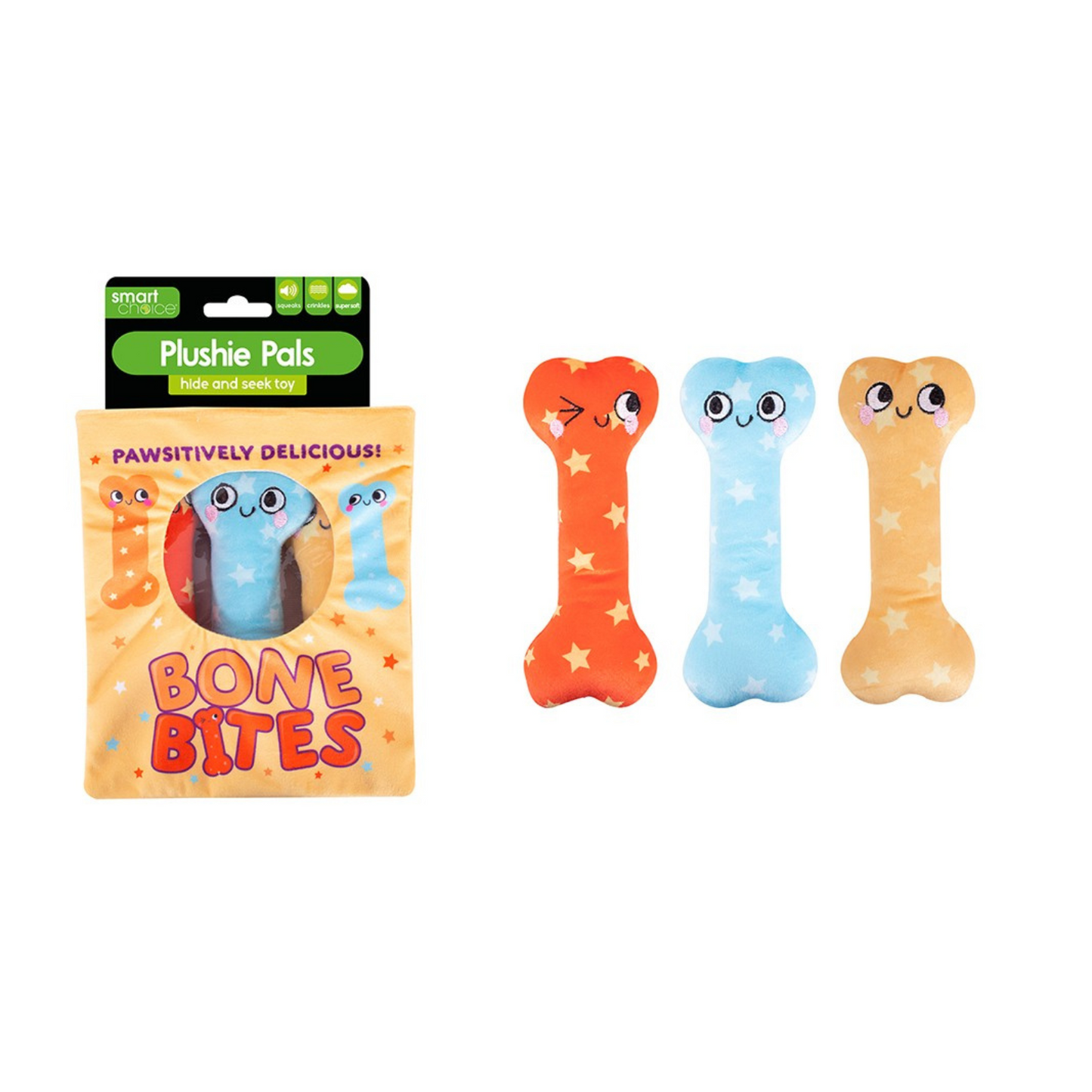Smart Choice Plush Hide & Seek Bone Dog Toy
