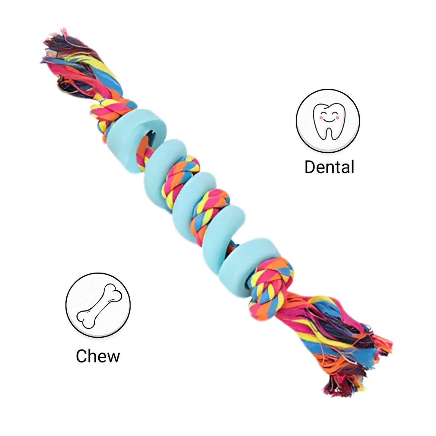 WufWuf & Smart Choice Durable Rubber Rope Dog Toy