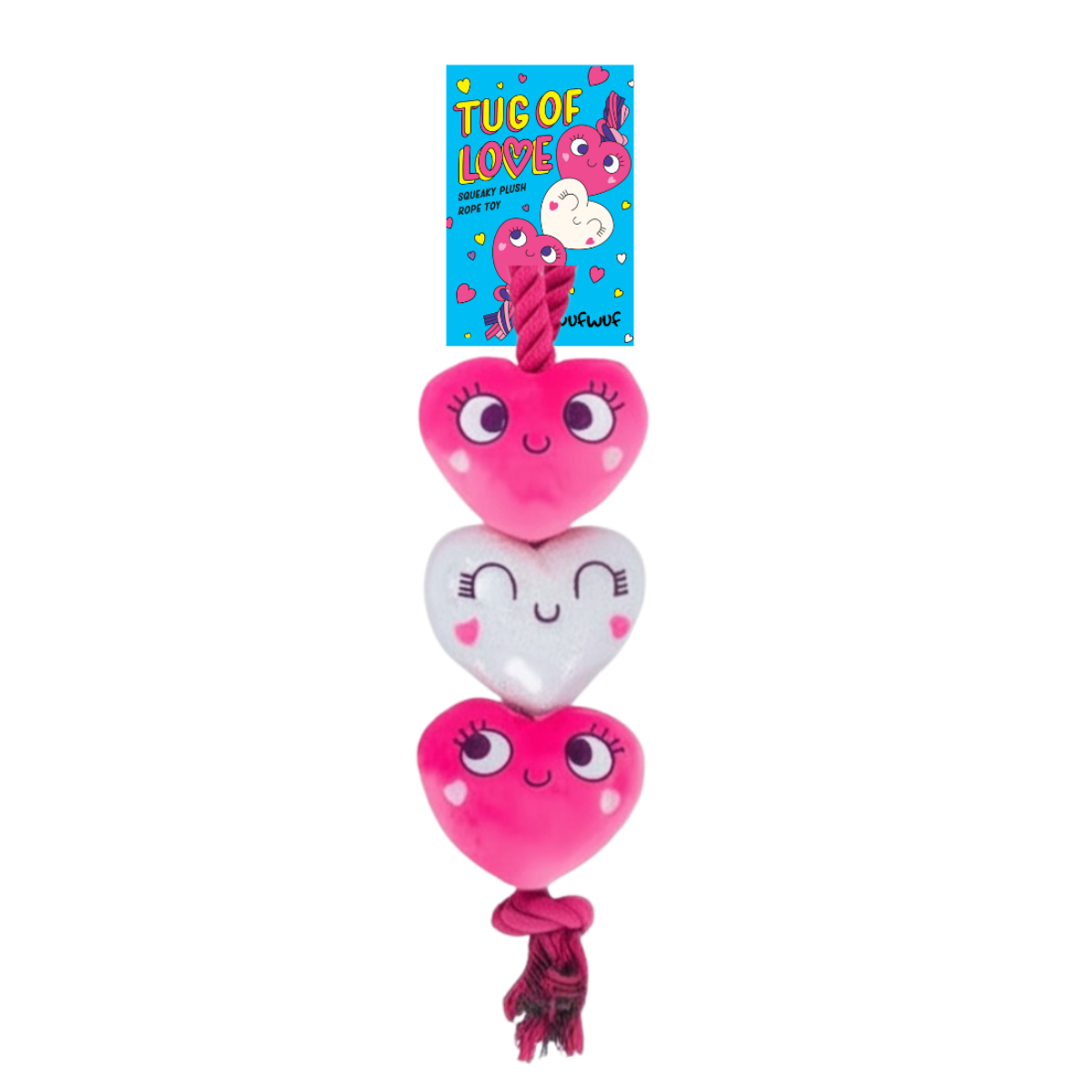 Love at First Squeak: WufWuf Tug of Love Rope Dog Toy
