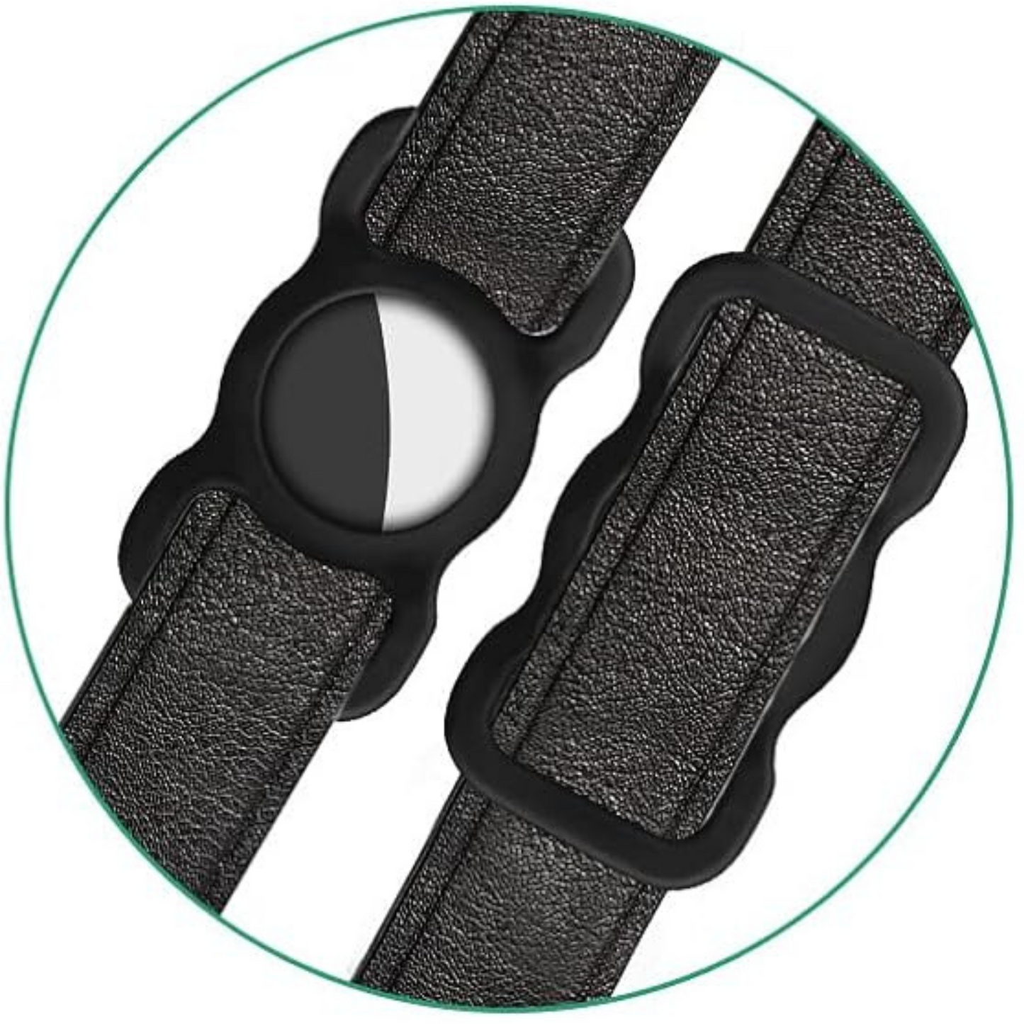 WufWuf Pet Silicone AirTag Holder for Cat and Dog Collars, Black