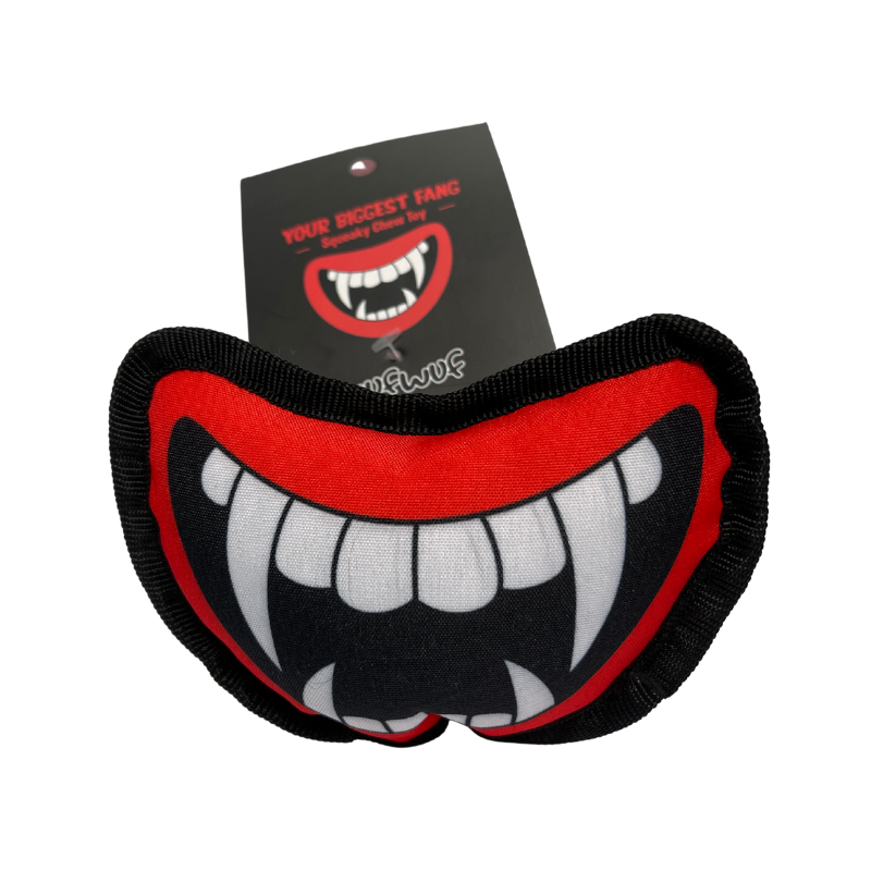 WufWuf Halloween Theme Vampire Fangs Plush Chew Toy