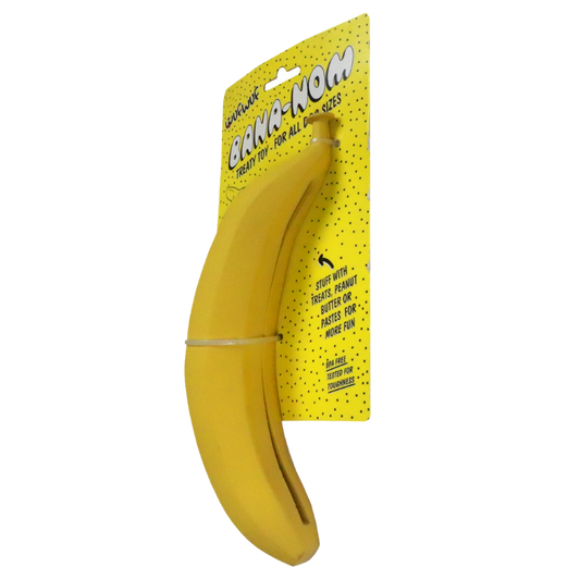 WufWuf Bana-Nom Durable Treat Dispensing Dog Toy, Interactive Play for Dogs