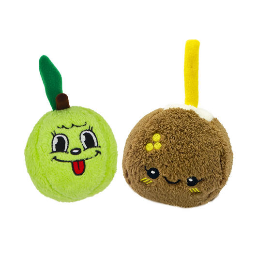 WufWuf Fruity Fun Duo Plush Toys: CocoPaw & Green Apple