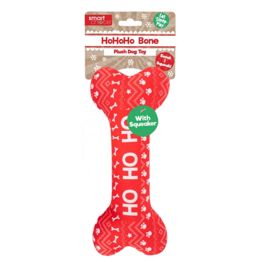 Smart Choice Ho Ho Ho Bone Plush Dog Toy