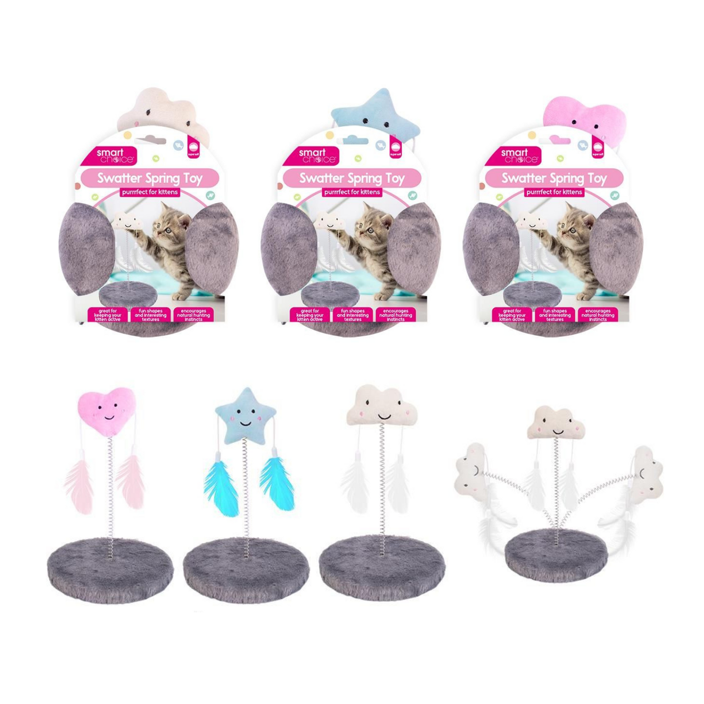 Swatter Spring Toy – Interactive Plush Toy for Kittens and Cats