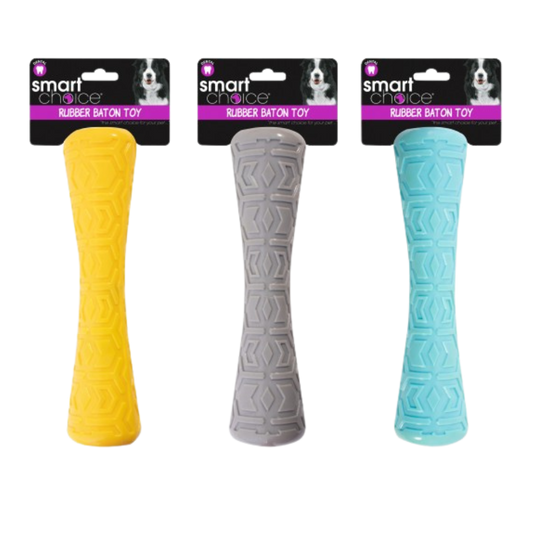 Smart Choice Rubber Baton: The Ultimate Chew and Fetch Toy for Dogs, 3 Pack
