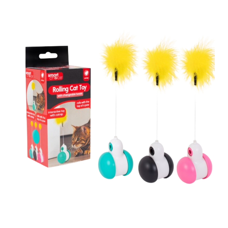 Smart Choice - Rolling Balance Feather Cat Toy x 3 Pack