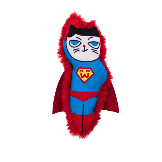 MyMeow Supermeow Plush Cat Toy with Catnip and Silverline