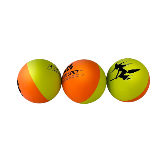 Sportspet High Bounce Natural Rubber Dog Balls, 60 mm, 3 Pack