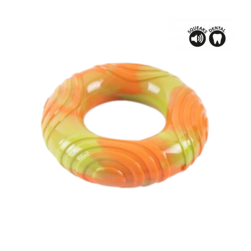 Smart Choice Tie Dye Rubber Ring Dog Toy, 3 Pack