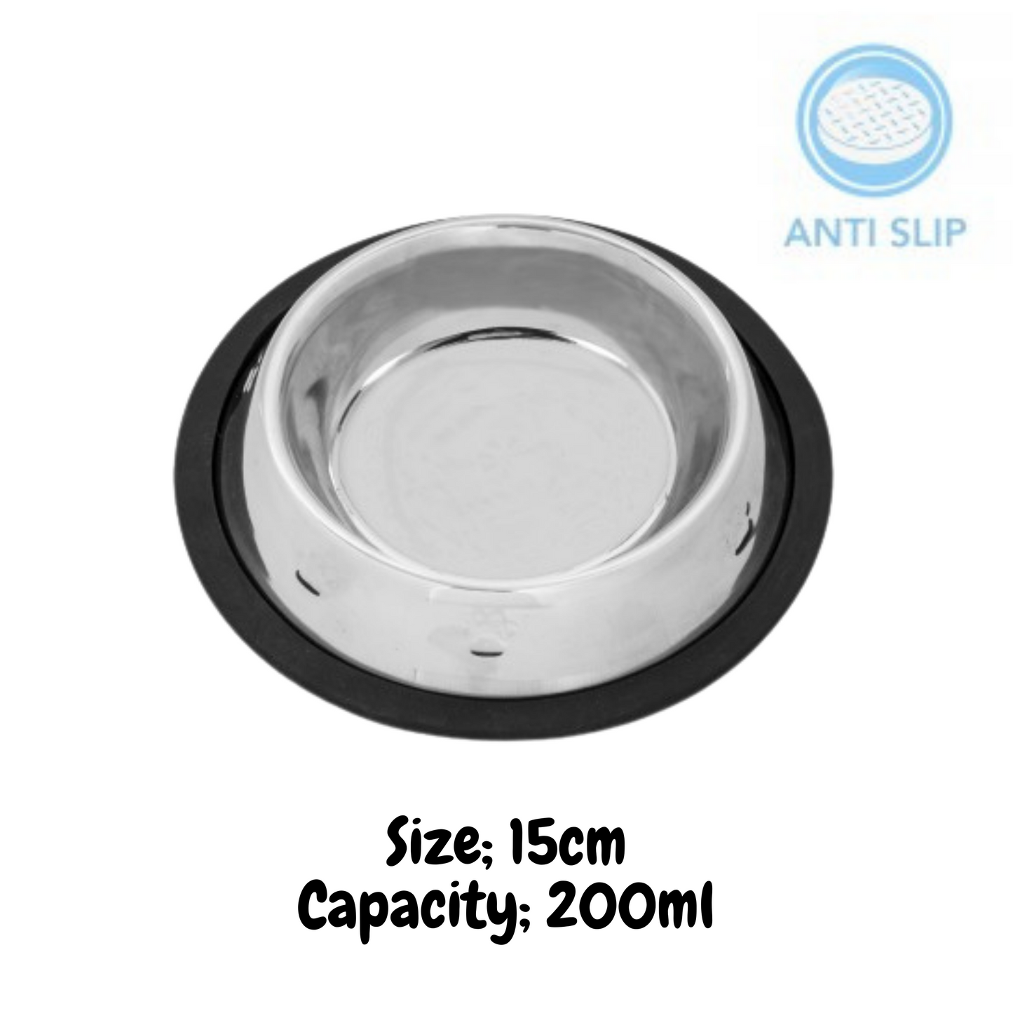 Smart Choice Anti-Skid Stainless Steel Cat Bowl, 200Ml