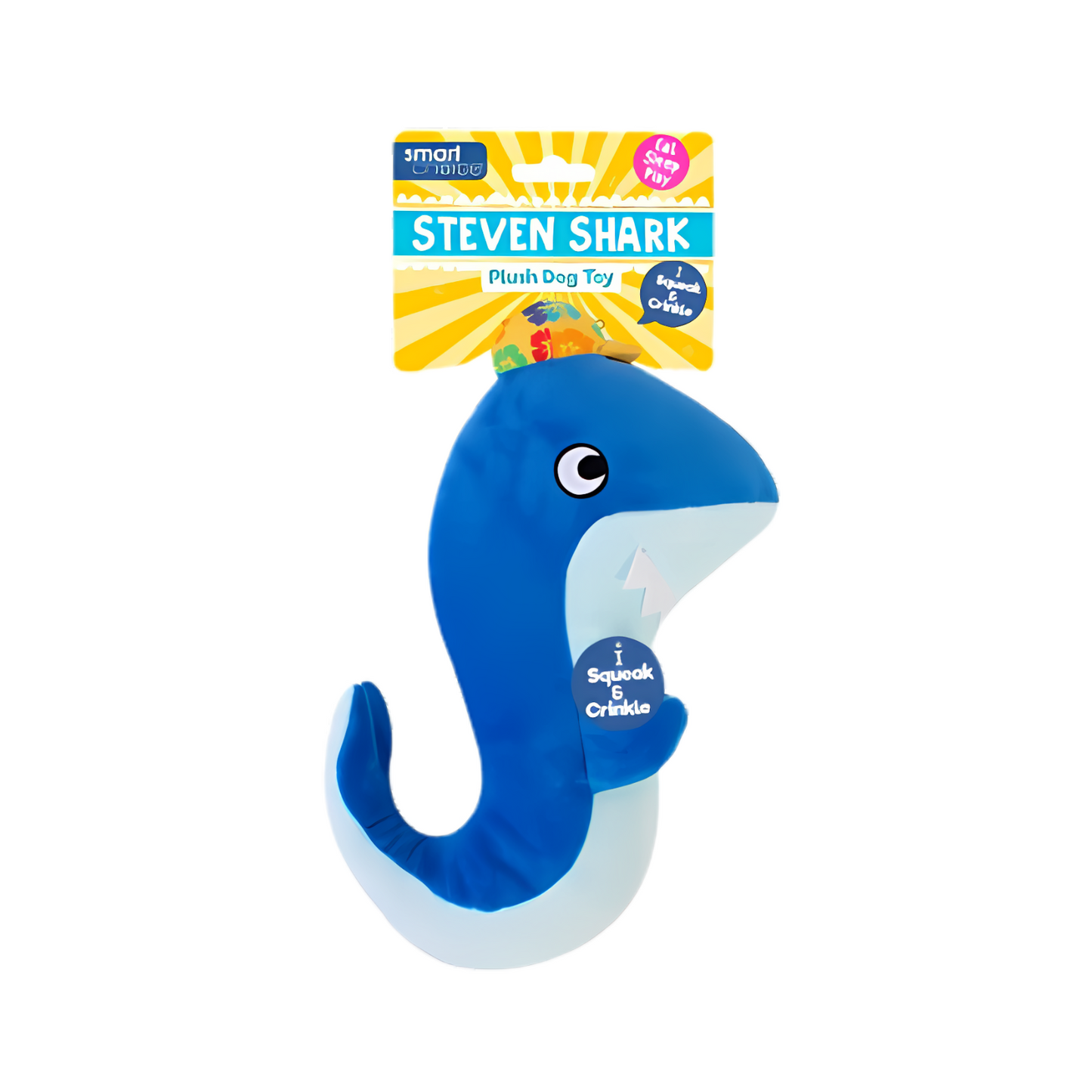 Smart Choice Steven Shark, Summer Under the Sea Plush Dog Toy with Squeak