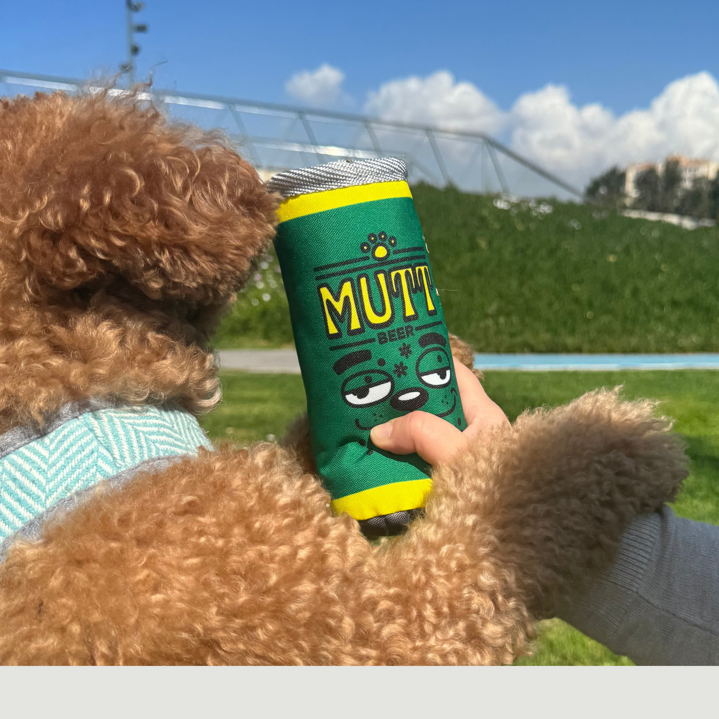 WufWuf Mutt Beer, Squeaky Plush Dog Toy