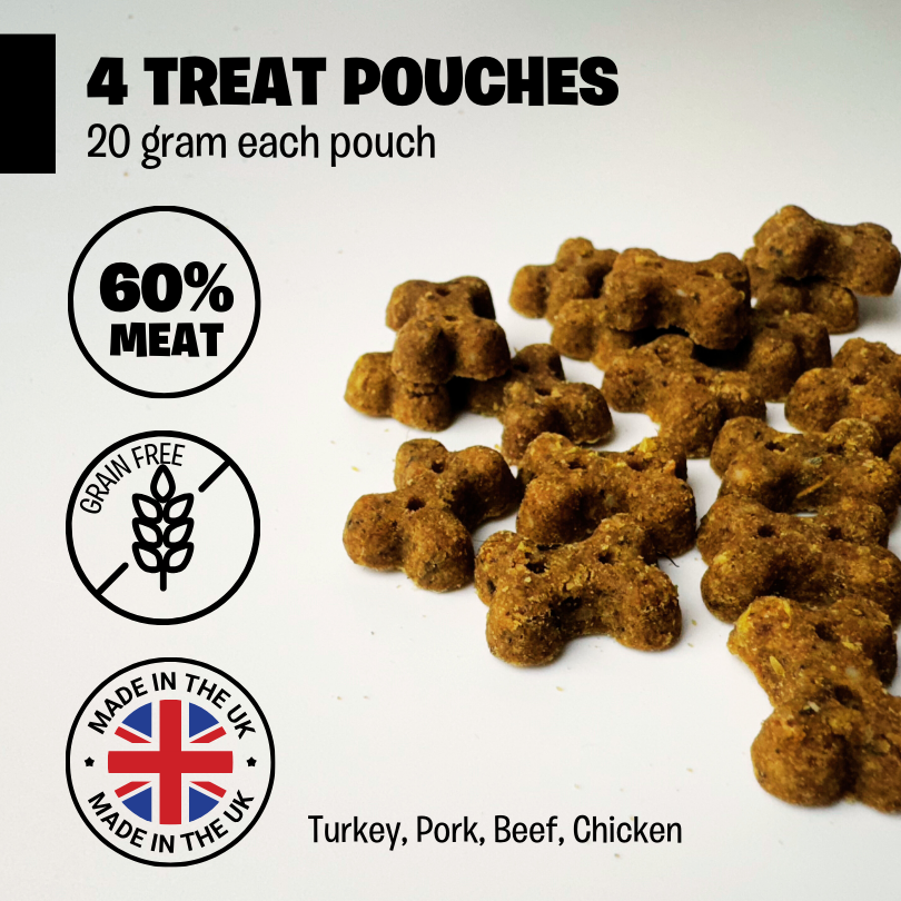 WufWuf Festive Treat Selection, Limited Edition with Turkey, Bacon, Beef, and Chicken Delights! x 10 Pack