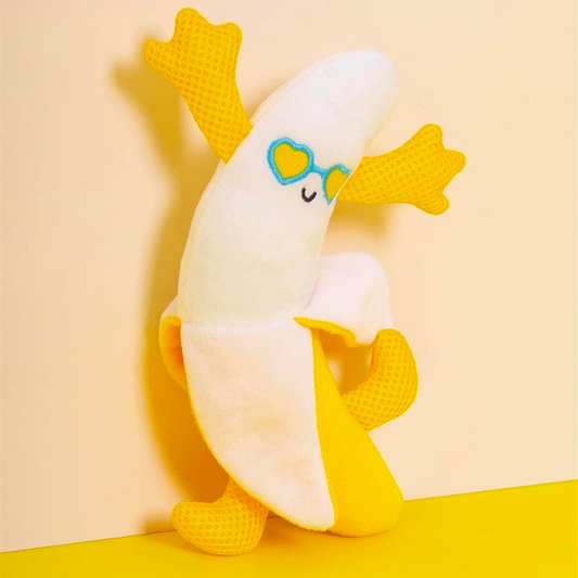 Smart Choice Banana Plush Dog Toy with Squeaker