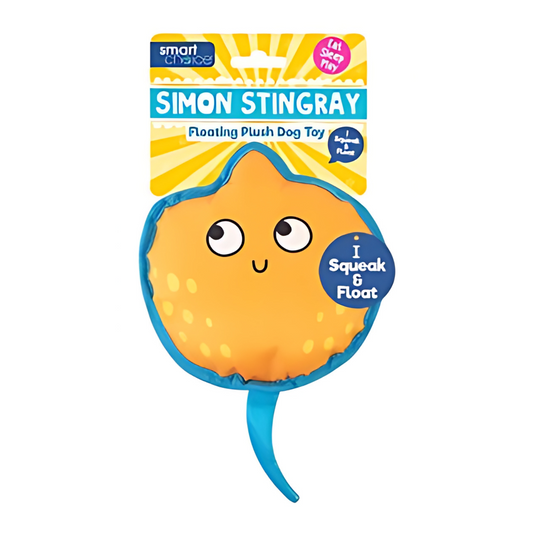 Smart Choice Floating Summer Fish Plush Dog Toy,  Simon Stingray