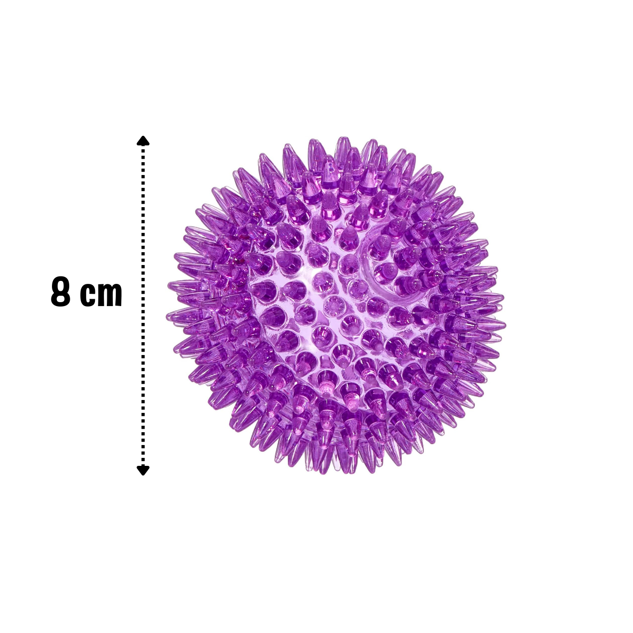Rosewood Jolly Doggy Catch and Play Spikey Rubber Ball for Dogs, Purple