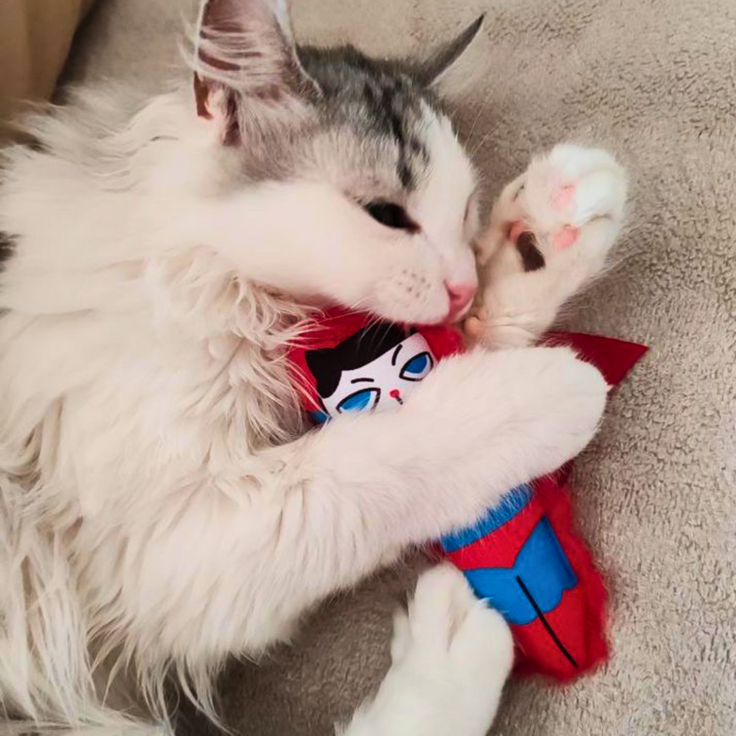 MyMeow SuperHeroes, SuperMeow Plush Toy, and BatMeow Finger Teaser Cat Toy