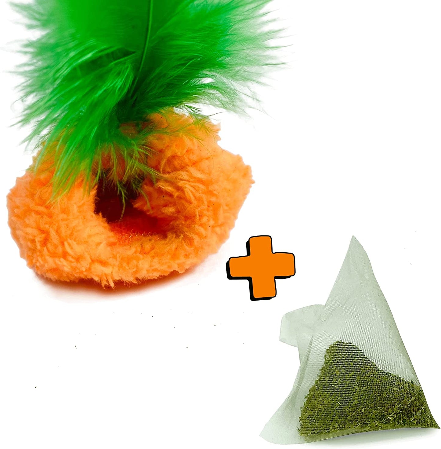 MyMeow - Krazy Carrot Refillable Cat Toy with 10 North American Natural Catnip Refill Bags