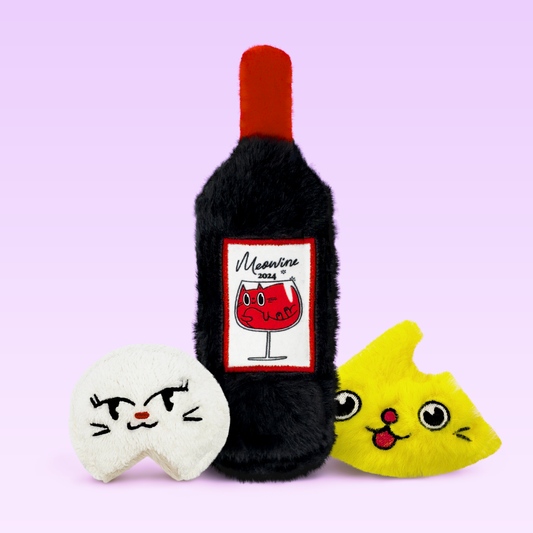 MyMeow's Purrfect Pairings: Wine & Cheese Cat Toy Set