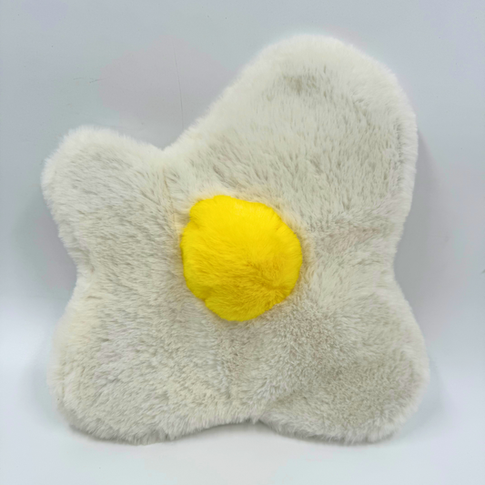 WufWuf Sunny-Side Squeak: The Fried Egg Plush Dog Toy